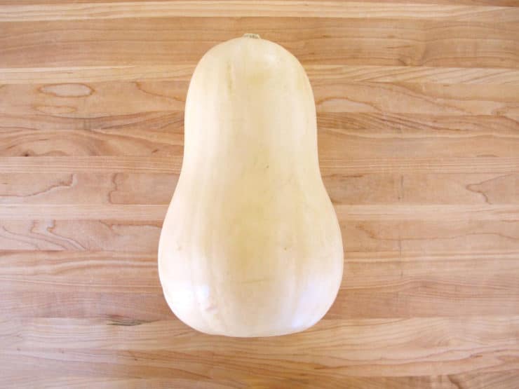Butternut squash on a wooden table