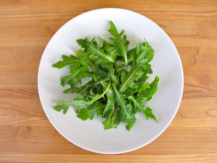 Arugula on a plate.