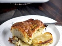Gluten Free Potato Kugel Gratin - Meg van der Kruik from Beard + Bonnet shares a kosher for Passover vegetarian entree recipe. 