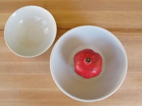 Pomegranate in a bowl.