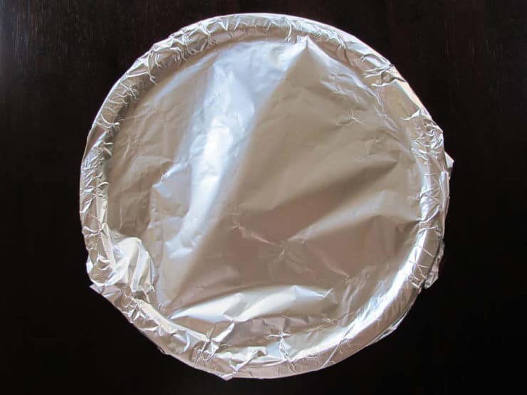 Foil covered bowl.