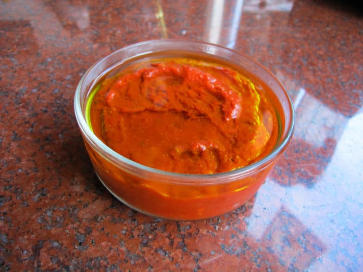 Harissa - Recipe for Spicy Middle Eastern Chili Garlic Sauce on ToriAvey.com