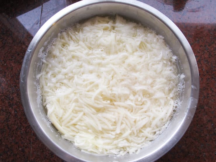 Passover Potato Kugel - Traditional Jewish Kugel with Potatoes, Onions and Eggs for the Passover Holiday.
