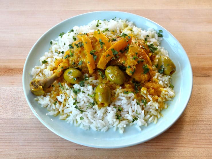 Moroccan Lemon Chicken Over Rice