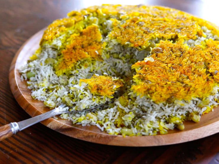 Persian Rice with Dill and Lima Beans Tahdig