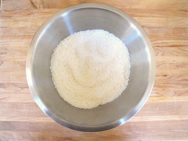 Dry filling ingredients in a mixing bowl.