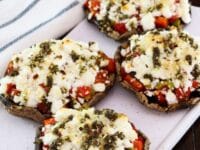 Roasted Portobello Pepper Caps with Goat Cheese Pinterest Pin