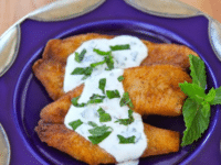 Crispy Fish with Greek Yogurt Mint Sauce Pinterest Pin