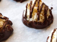 Dark Chocolate Dipped Macaroons Pinterest Pin