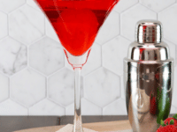 Strawberry Basil Cocktail Pinterest image