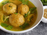 Yemenite-Style Matzo Ball Soup Pinterest Pin on ToriAvey.com